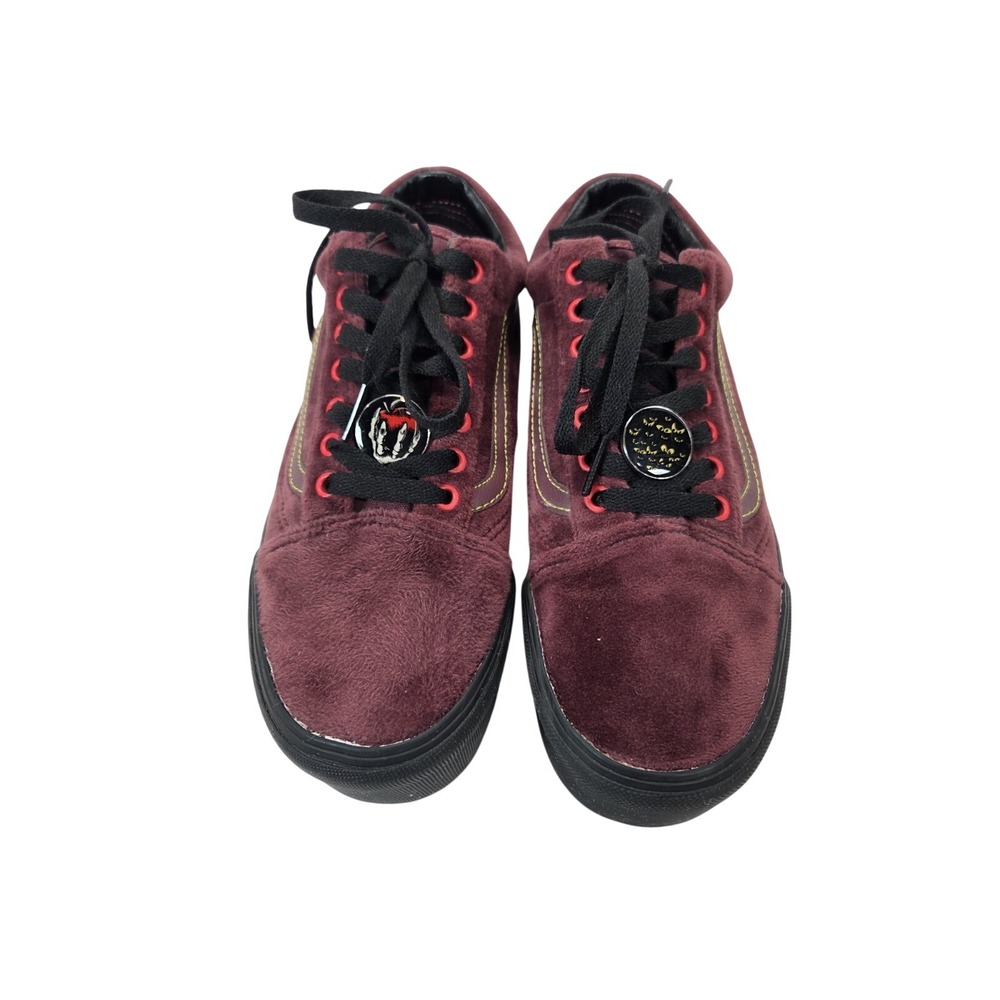 Vans Old Skool Stacked Disney Snow White Evil Queen Burgundy Velvet Platform W9